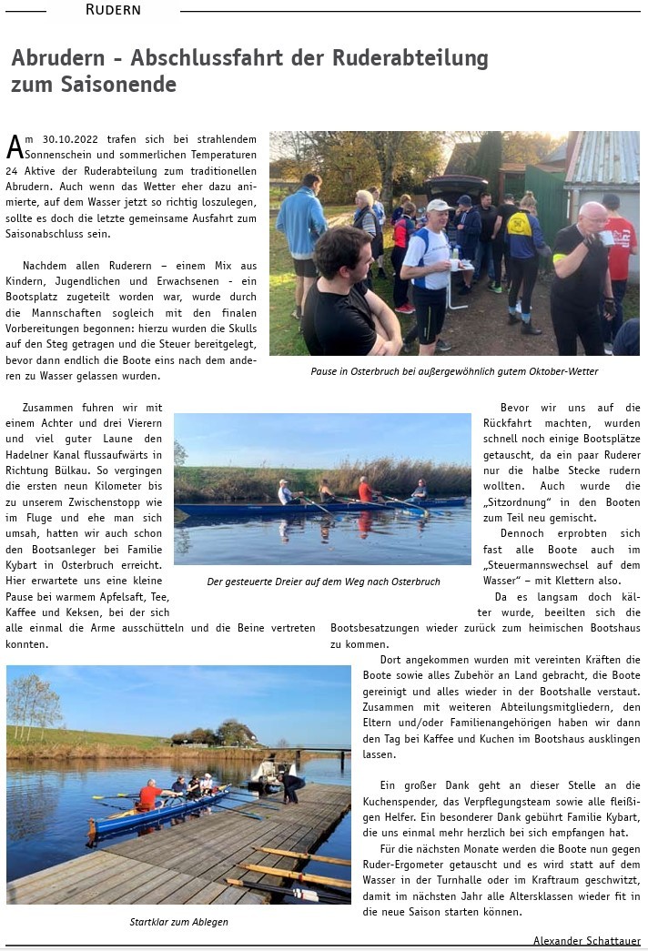 miniMARINA - Kanuten auf Tour - Abrudern auf dem Hadelner Kanal